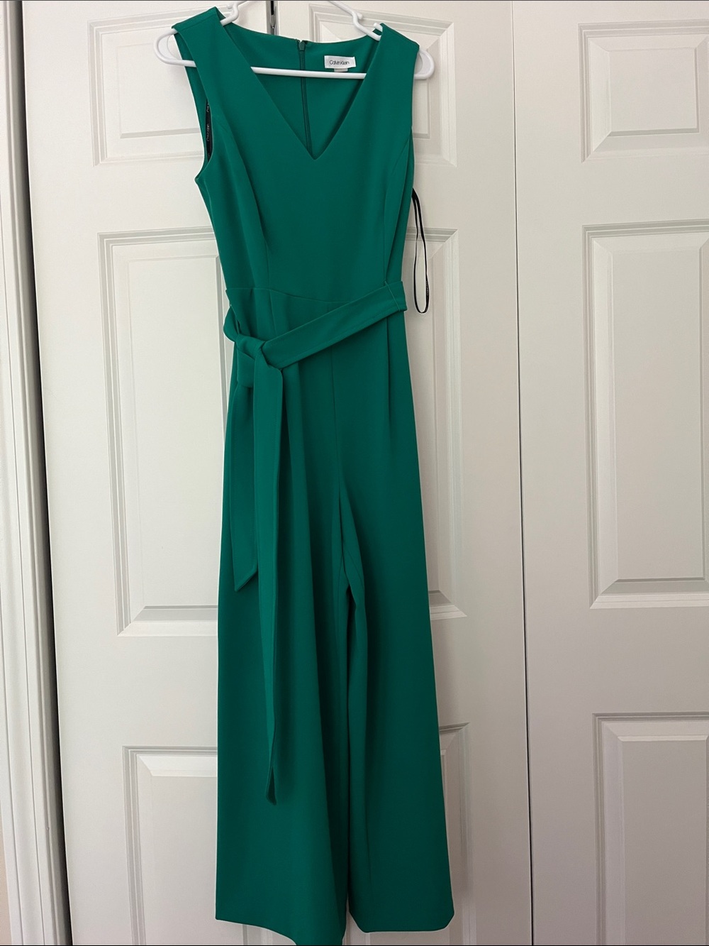 Calvin Klein Green Sleeveless Jumpsuit with Belt